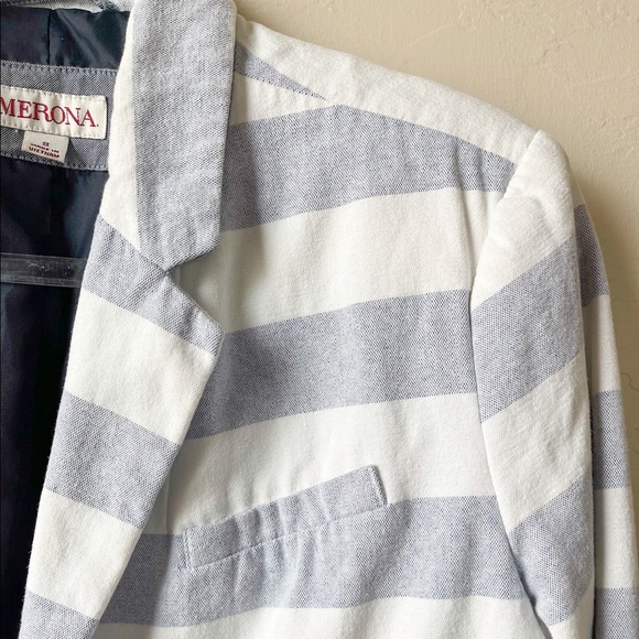 Merona Blue and White Striped Blazer - Picture 7 of 16